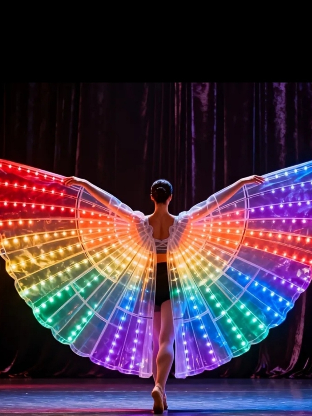 NEW LED Color Illuminated LIGHT UP DANCE ANGEL Wings